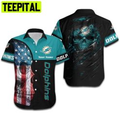 NFL Miami Dolphins Skull 3d Print Custom Hawaiian Shirt