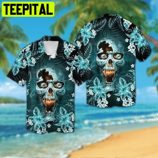 NFL Miami Dolphins Skull Tropical Aloha 1 Hawaiian Shirt