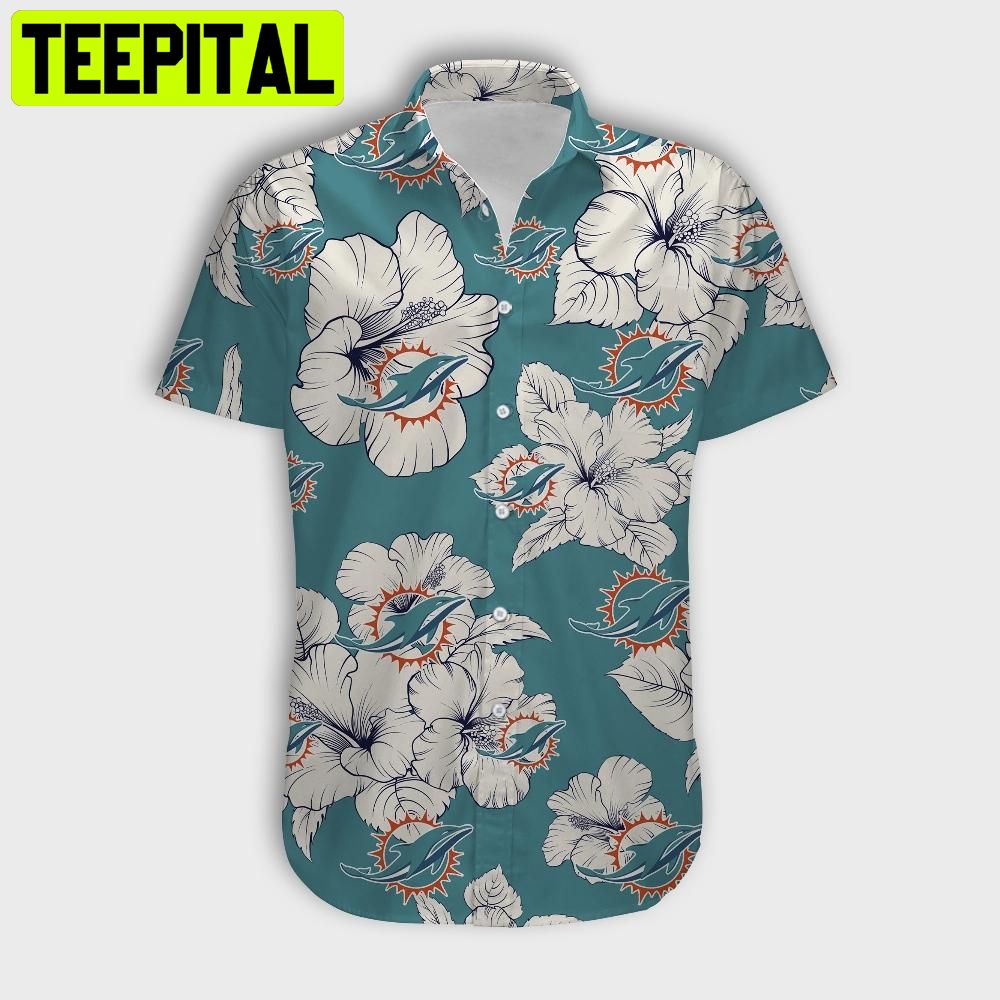 Miami Dolphins Hawaiian Shirt White Version