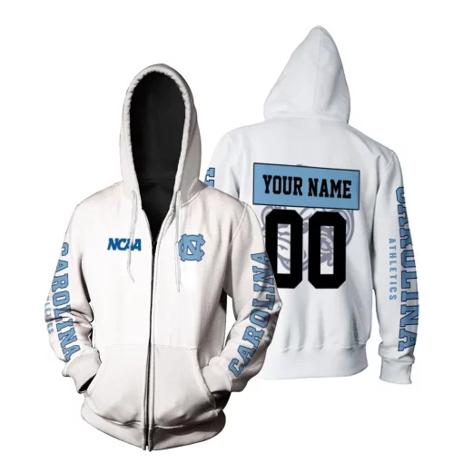 North Carolina Tar Heels Ncaa Bomber Jacket 3d Personalized Zip Hoodie