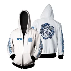 North Carolina Tar Heels Ncaa Bomber Jacket 3d Zip Hoodie