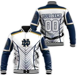 Notre Dame Fighting Irish Ncaa Fans 3d Personalized Baseball Jacket