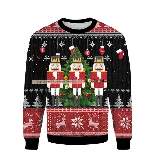 Nutcracker Christmas Tree Ugly 3D Sweatshirt