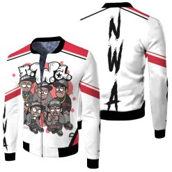 N.W.A. Group Member Bubble Graffiti Style Fleece Bomber Jacket