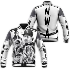 N.W.A. Group Member S Black And White Baseball Jacket