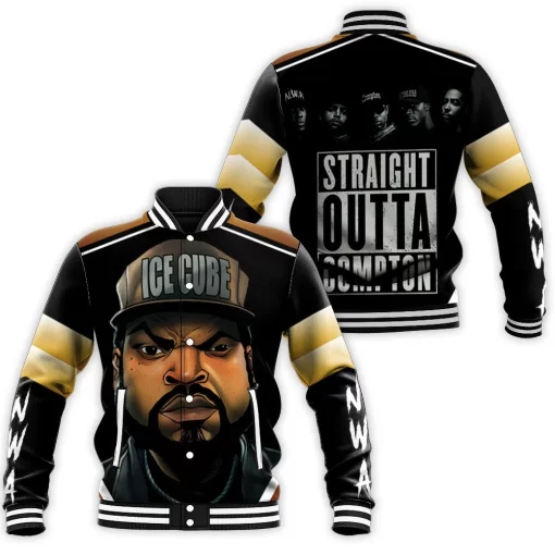 N.W.A Ice Cube Straight Outta Compton Baseball Jacket