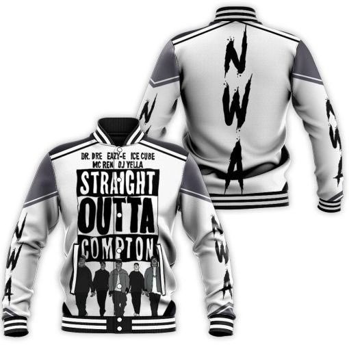 N.W.A Straight Outta Compton Black And White Baseball Jacket