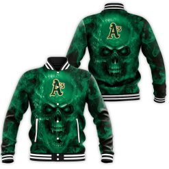 Oakland Athletics Mlb Fans Skull Baseball Jacket