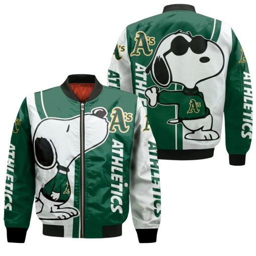 Oakland Athletics Snoopy Lover 3d Printed Bomber Jacket