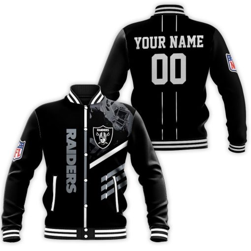 Oakland Raiders Nfl Go Raiders Personalized Baseball Jacket