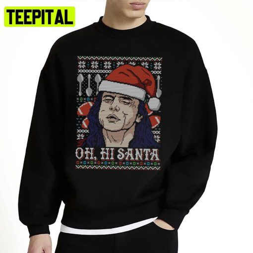 Oh Hi Santa Football Background Ugly Unisex Sweatshirt