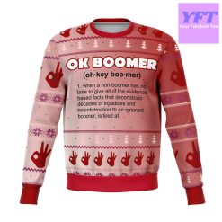 Ok Boomer Mean Meme 2022 Design 3d Ugly Christmas Sweater