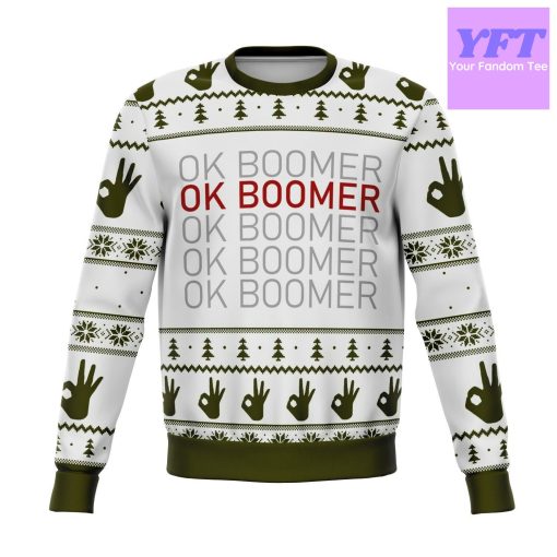 Ok Boomer Meme 2022 Design 3d Ugly Christmas Sweater