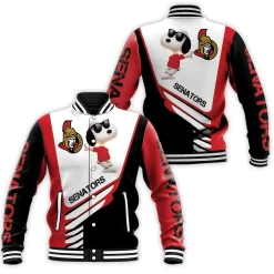 Ottawa Senators Snoopy For Fans 3d Baseball Jacket