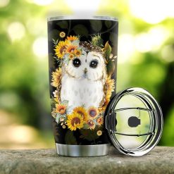 Owl Sunflower Stainless Steel Cup 20 oz, Colorful