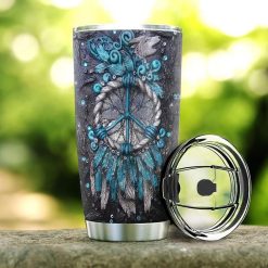 Peace Dreamcatcher Wood Stainless Steel Cup