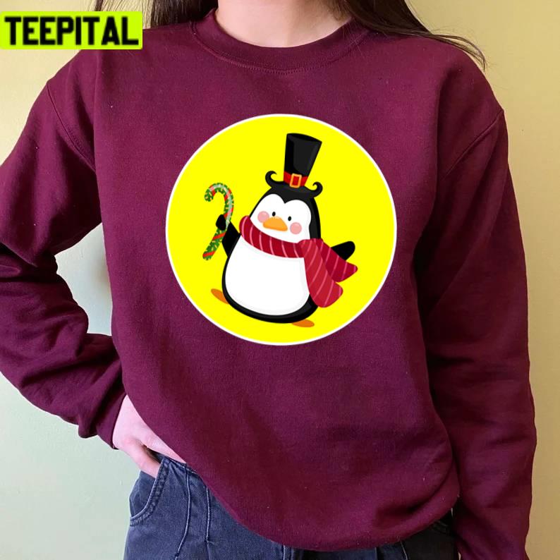 Penguin Merry Christmas Xmas Art Santa Christmas Unisex Sweatshirt