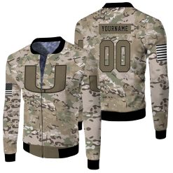 Personalized Hurricanes Camo Pattern 3d Fleece Bomber Jacket