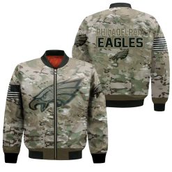 Philadelphia Eagles Camouflage Veteran 1 Personalized Bomber Jacket