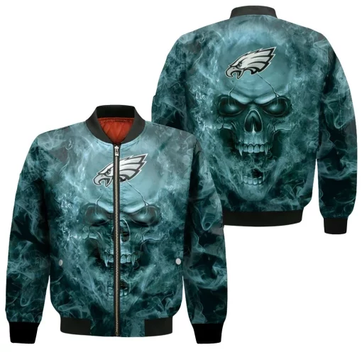 Philadelphia Eagles Nfl Fans Skull Bomber Jacket