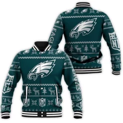 Philadelphia Eagles Nfl Ugly Sweatshirt Christmas 3d Baseball Jacket