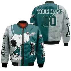 Philadelphia Eagles Snoopy 3d Printed Personalized Bomber Jacket