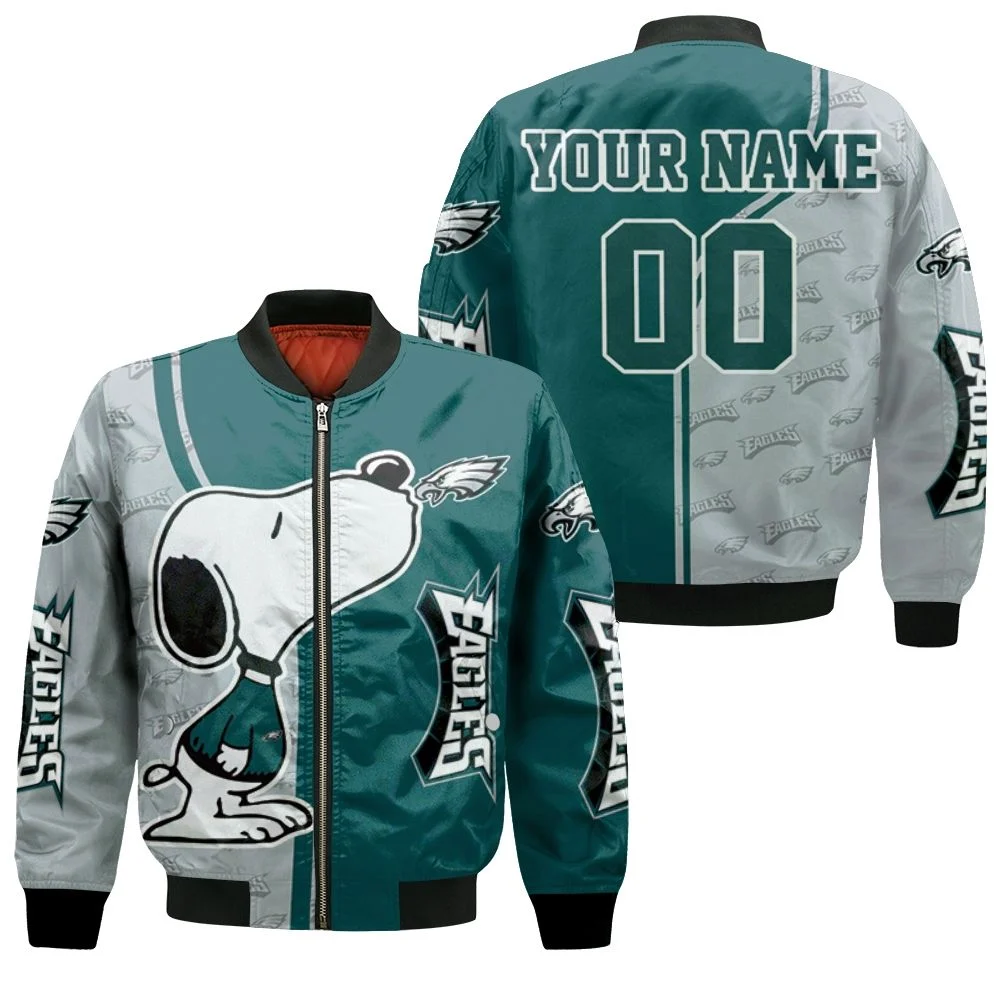 Philadelphia Eagles Snoopy All Over Printed 3D T-Shirt Hoodie Sweatshirt  Bomber For Sport Fans