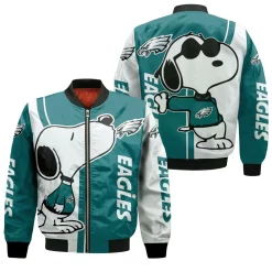 Philadelphia Eagles Snoopy Lover 3d Printed Bomber Jacket