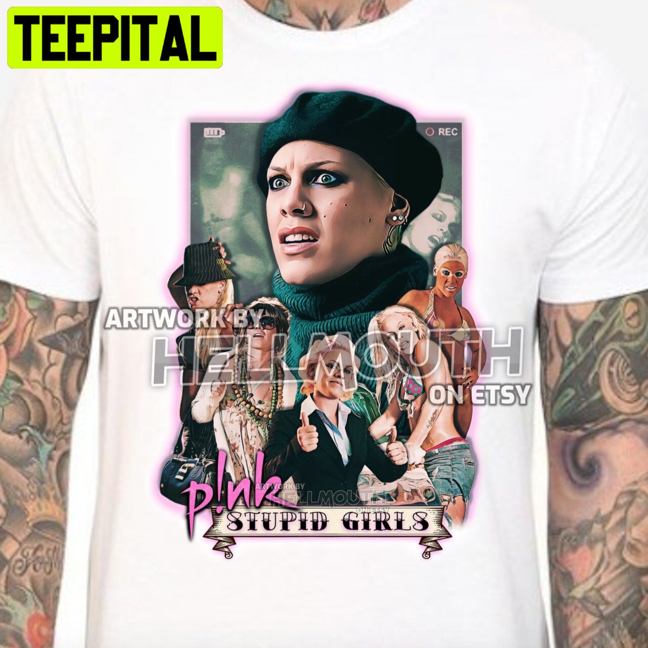 Pnk Stupid Girls Retro Era Pink I'm Not Dead Alicia Moore Halloween Trending Unsiex T-Shirt