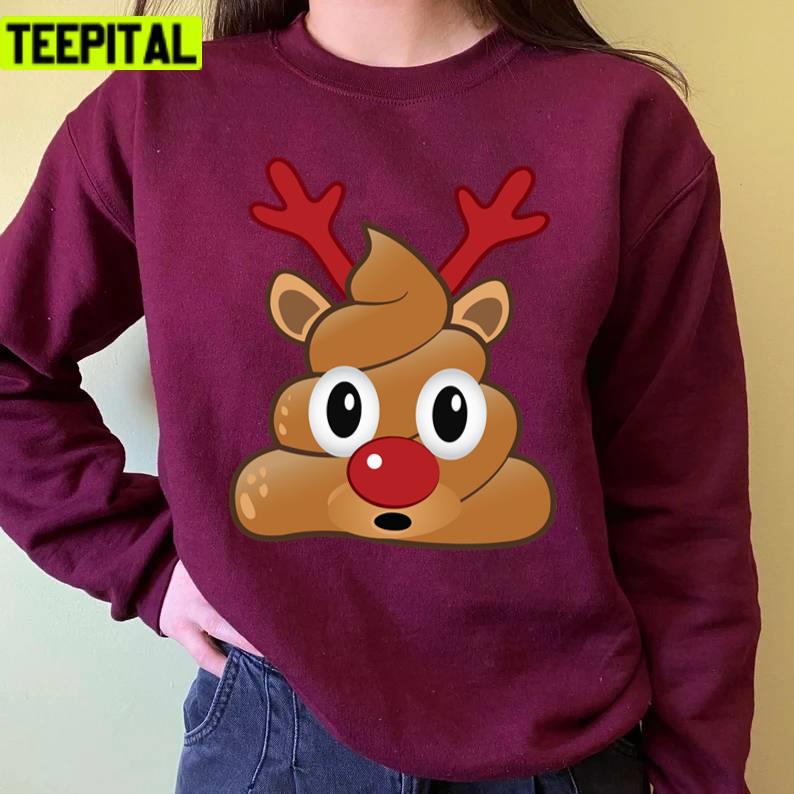 Poop Emoji Reindeer Christmas Unisex Sweatshirt