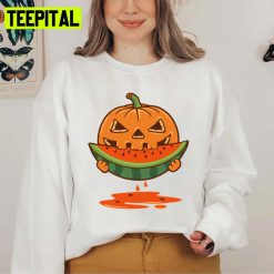 Pumpkin And Watermelon Halloween Graphic Unisex Sweatshirt