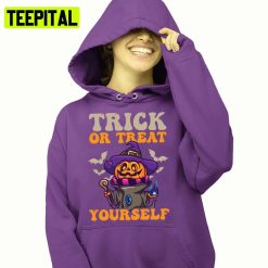 Pumpkin Witch Trick Or Treat Yourself Halloween Illustration Hoodie