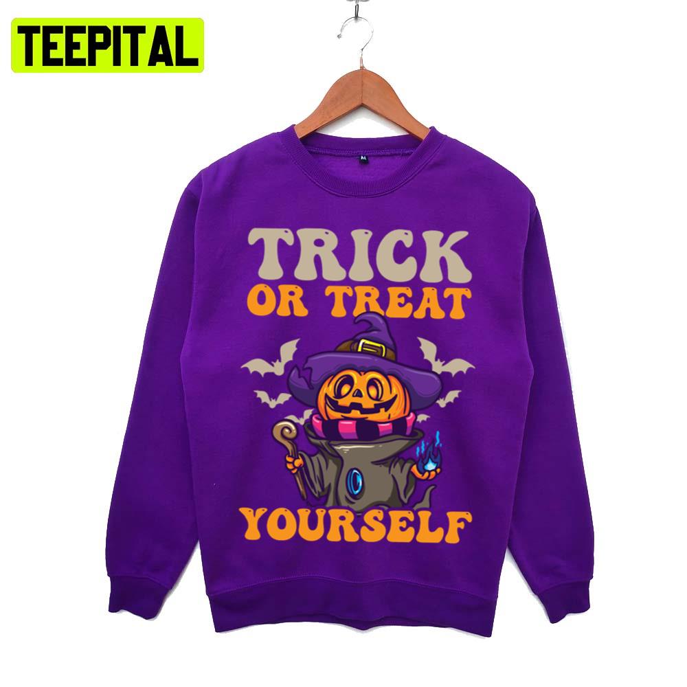 Pumpkin Witch Trick Or Treat Yourself Halloween Illustration Hoodie