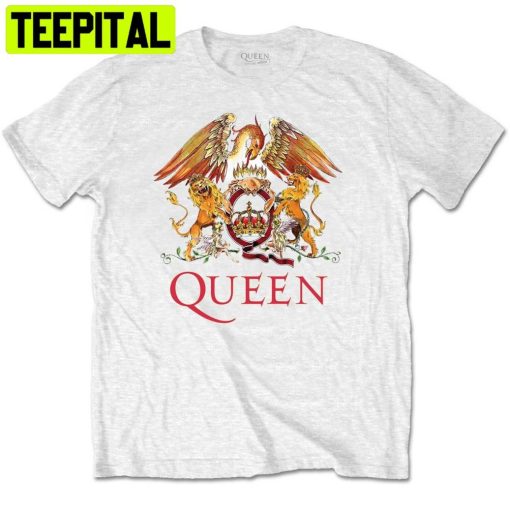 Queen White Crest Freddie Mercury Brian May Trending Unisex Shirt