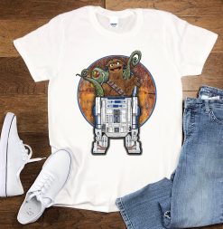 R2d2 And Oscar The Grouch Star Wars Sesame Street Mash Up Death Star Garbage Compactor Scene Unisex T-Shirt