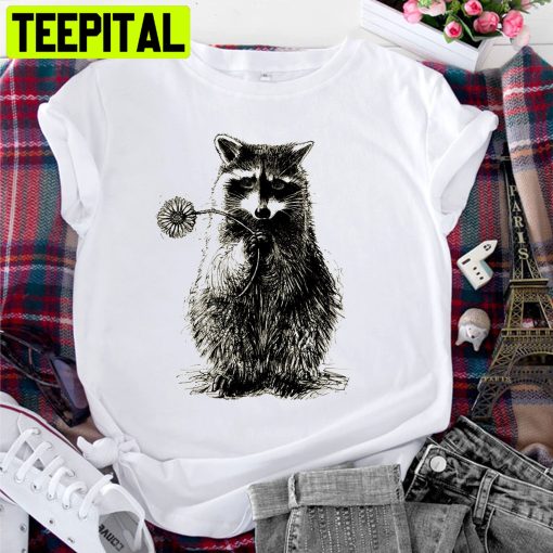 Raccoon And Flower Trending Unisex Shirt