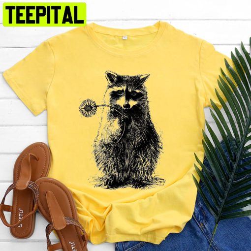 Raccoon And Flower Trending Unisex Shirt