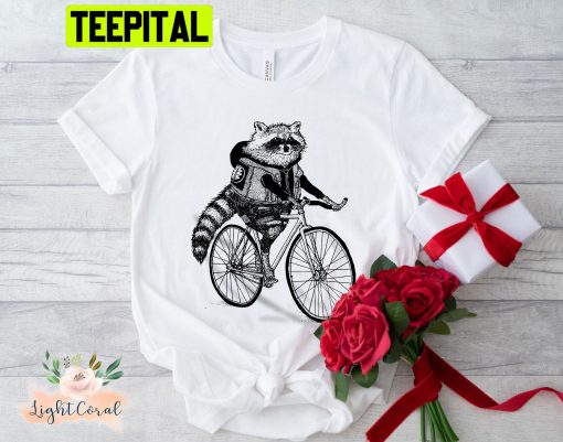 Raccoon Riding Bicycle Funny Raccoon Trending Unisex Shirt