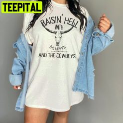 Raisin Hell With The Hippies Vintage Cow Skull Shirt Trending Unisex Shirt