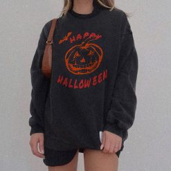 Red Design Jack O Lantern Pumpkin Halloween Unisex Sweatshirt