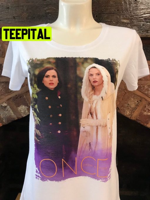 Regina Mills And Emma Swan Evil Queen Once Upon A Time White Halloween Trending Unsiex T-Shirt