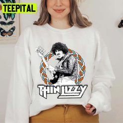 Retro Gary Moore White Art Phil Lynott Thin Lizzy Vintage Premium Unisex Sweatshirt