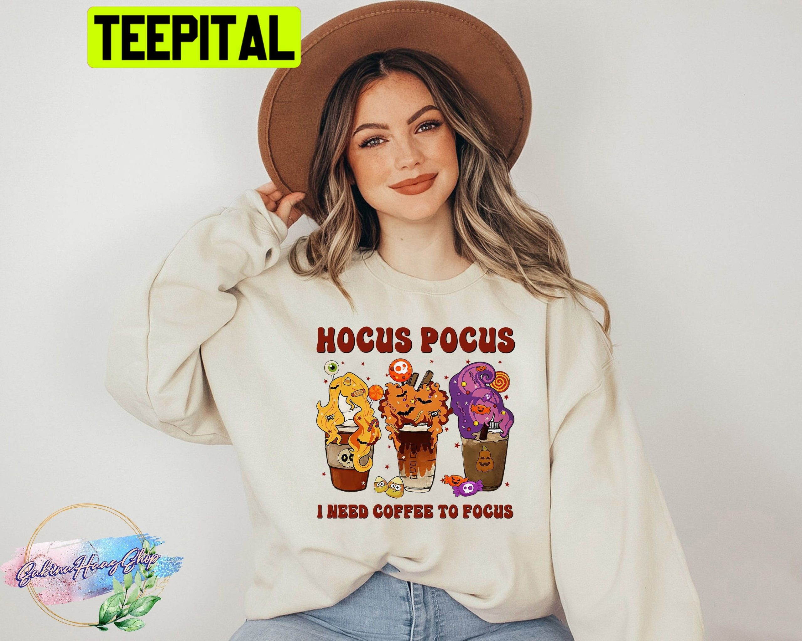 Retro Hocus Pocus I Need Coffee To Focus HalloweenTrending Unisex Shirt