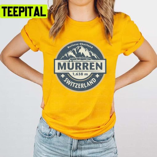 Retro Logo Murren Switzerland Design Unisex T-Shirt