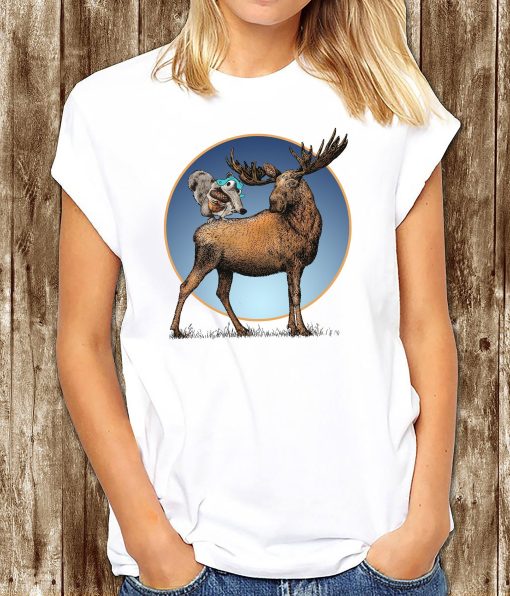 Rocky Bullwinkle Moose Squirrel Scrat The Saber Tooth Squirrel Unisex T-Shirt