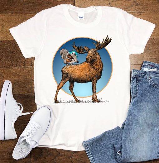 Rocky Bullwinkle Moose Squirrel Scrat The Saber Tooth Squirrel Unisex T-Shirt