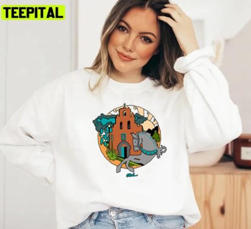 Round Art Spanish Mission Illustration Unisex Sweatshirt