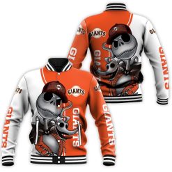 San Francisco Giants Jack Skellington And Zero Baseball Jacket