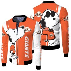 San Francisco Giants Snoopy Lover 3d Printed Fleece Bomber Jacket