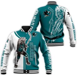 San Jose Sharks And Zombie For Fans Baseball Jacket